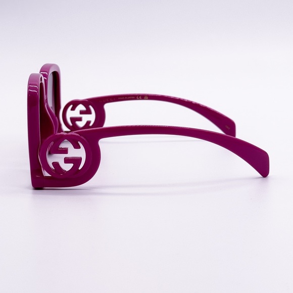 NEW GUCCI SUNGLASSES GG1326S 004 PINK SQUARE WOMEN EYEWEAR - Picture 6 of 11